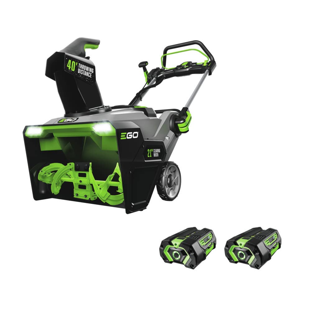 Amazon.com EGO Power SNT2112 21-Inch 56-Volt Lithium-Ion Cordless Snow Blower with Steel Auger - 2 5.0Ah Batteries and Dual Port Charger Included $524