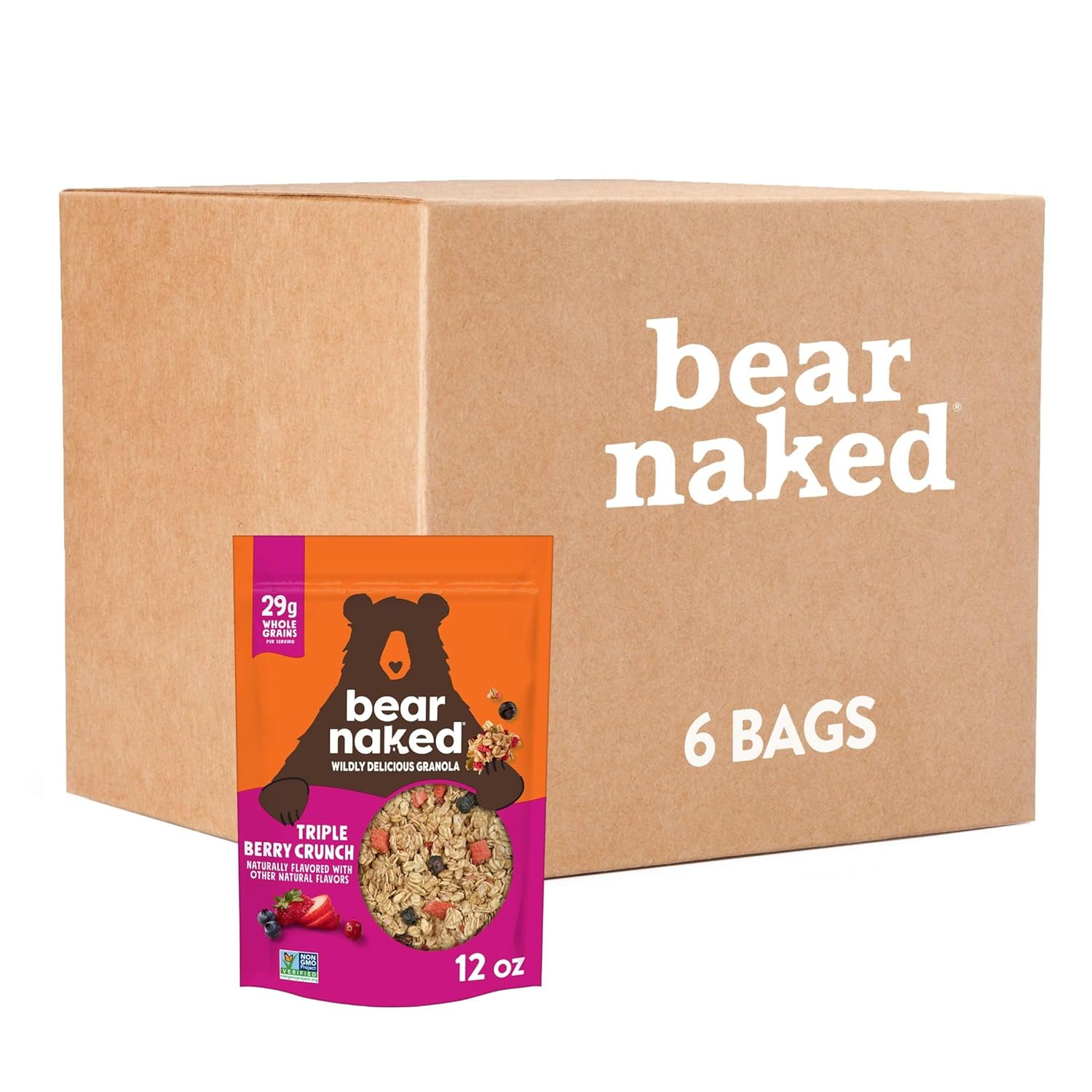 Bear Naked Granola Cereal, Breakfast Snacks, Triple Berry 6 Bags $12.66