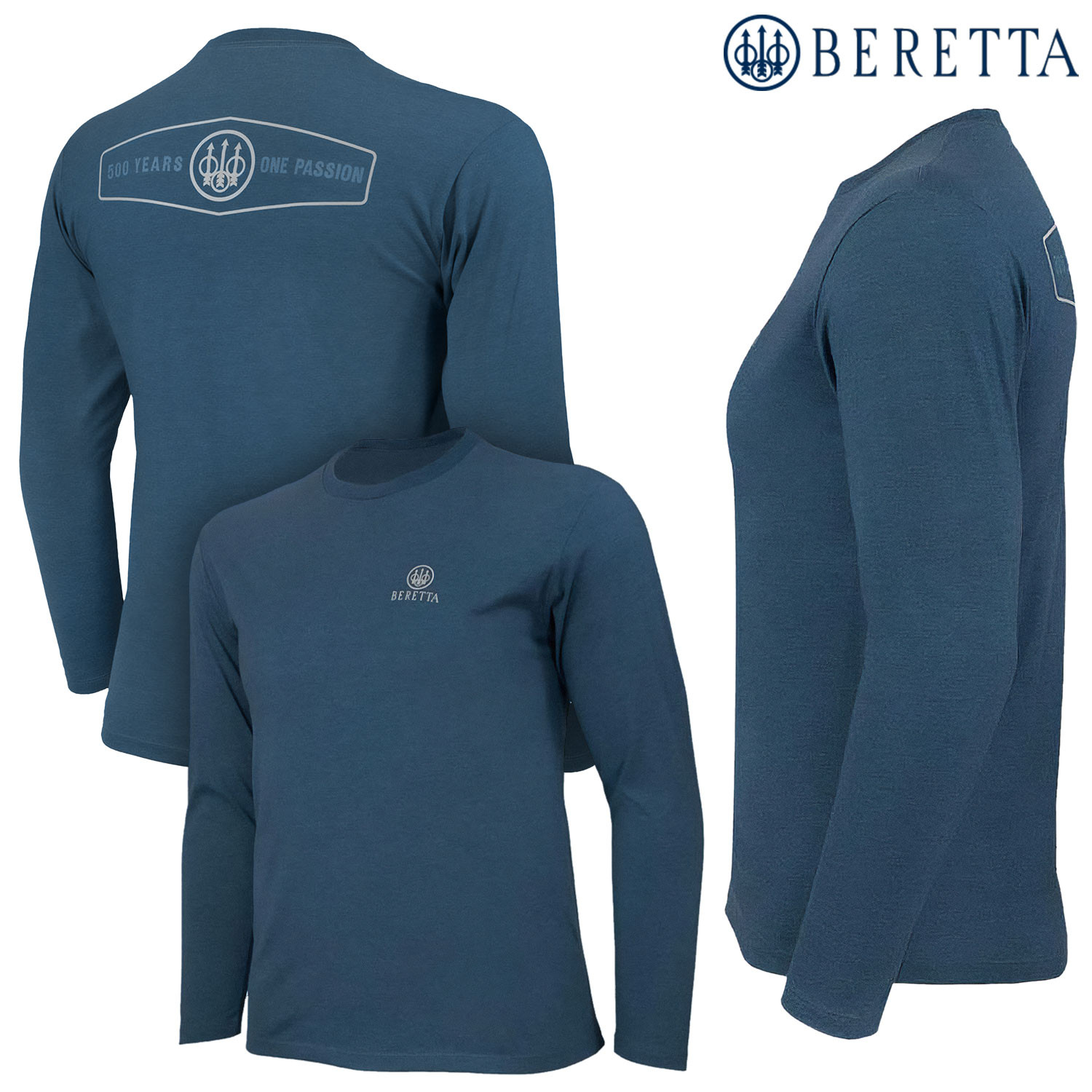 Beretta 500 Years Mens Crew Long Sleeve Shirt Various Sizes / Colors $15 Free Shipping