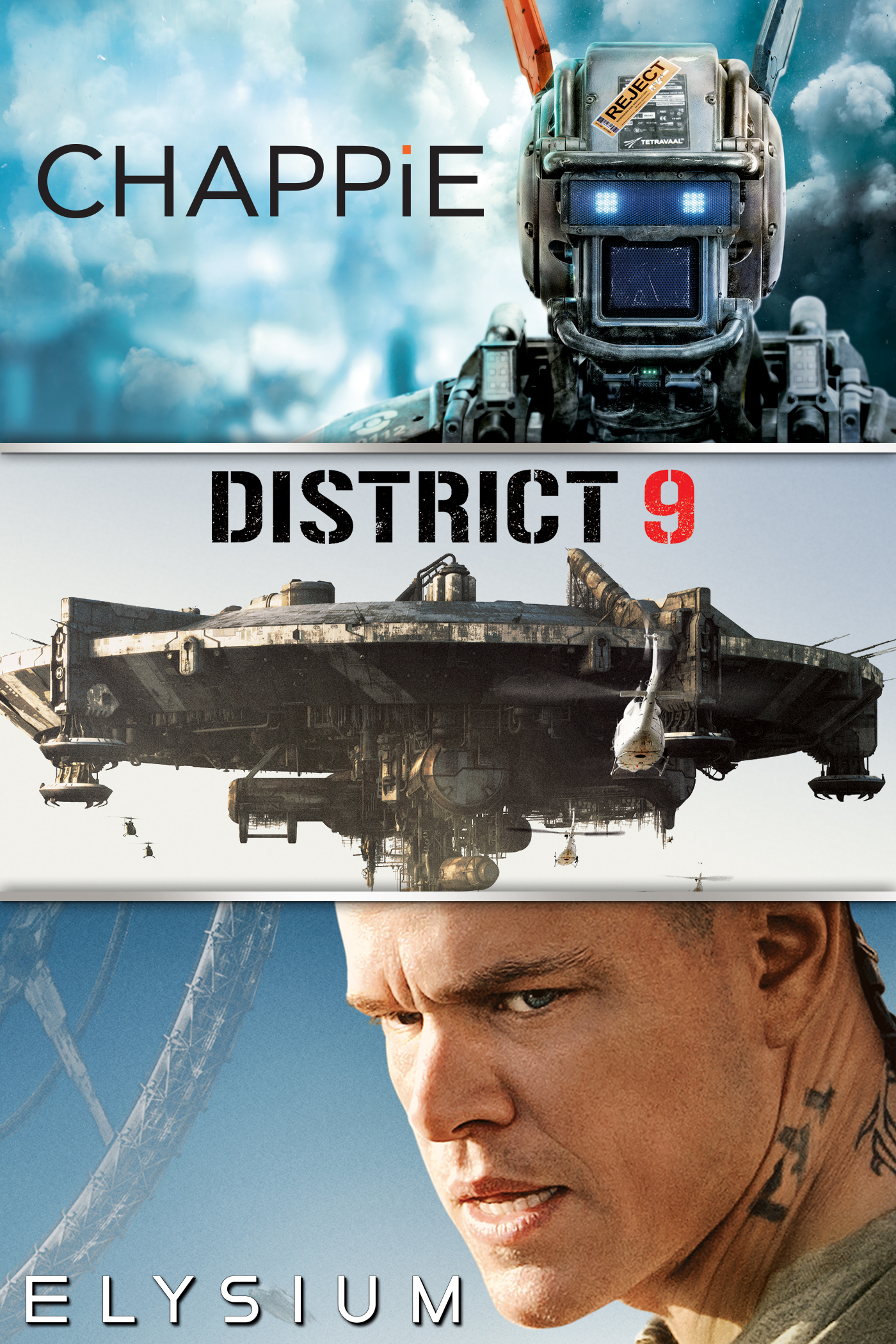 Blomkamp Trilogy Chappie / Elysium / District 9 Digital 4K UHD Films $8