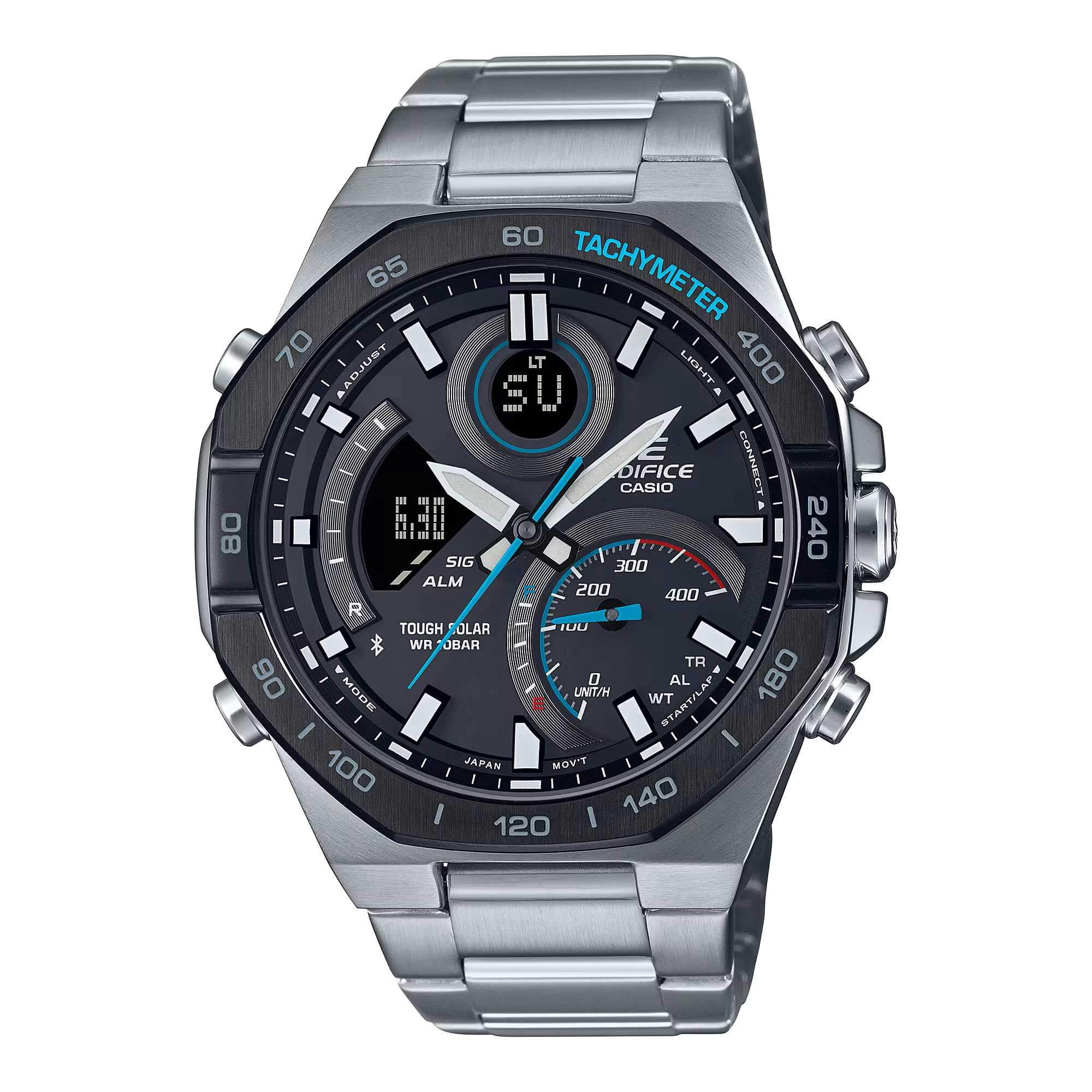 Casio Mens Watch - Edifice Black Ana-Digi Dial Steel Bracelet Bluetooth $156.99