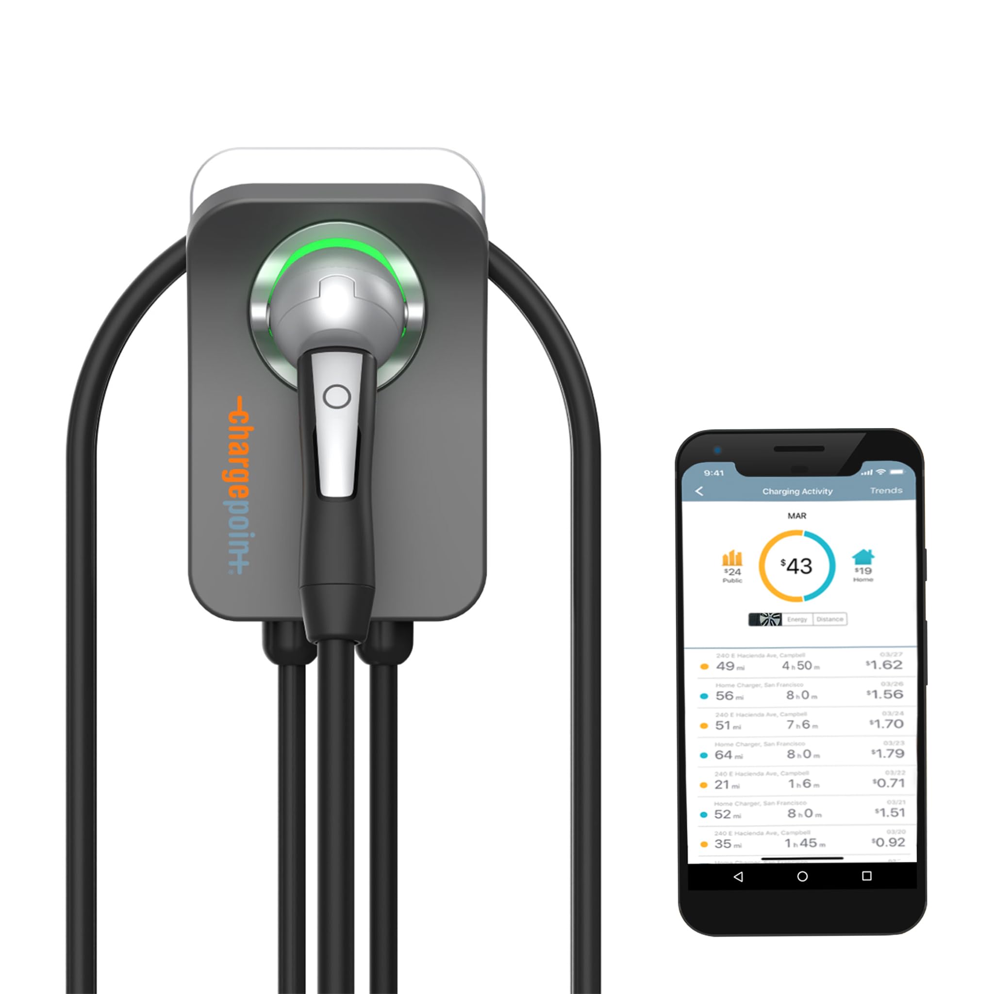 ChargePoint Home Flex Level 2 EV Charger NACS, NEMA 14-50 Outlet 240V EV Charge Station, Electric Vehicle Charging Equip