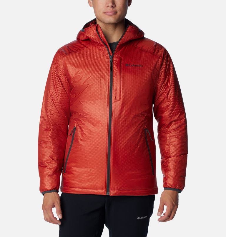 Columbia Mens Arch Rock Elite Hooded Jacket Warp Red $68 Free Shipping