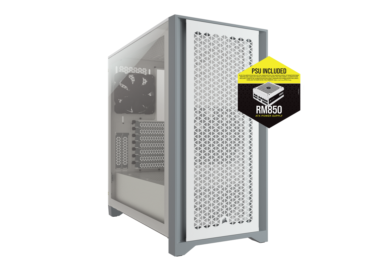 Corsair 4000D Airflow Mid-Tower ATX Computer Case White 850w Corsair RM850 Fully Modular PSU White $180 Free Shipping