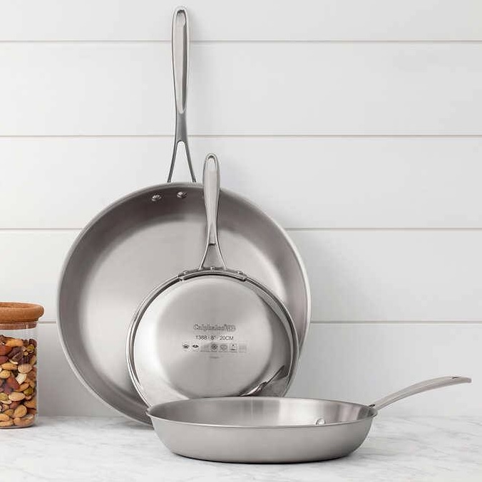 Costco Members 3-Piece Calphalon Tri-Ply Clad Stainless Steel Skillet Set 8 , 10 12 $59.99 Free Shipping via Costco Whol