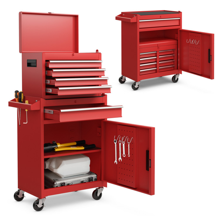 Costway 2-in-1 Rolling Tool Chest w/ 5 Sliding Lockable Drawers All Colors $109 Free Shipping