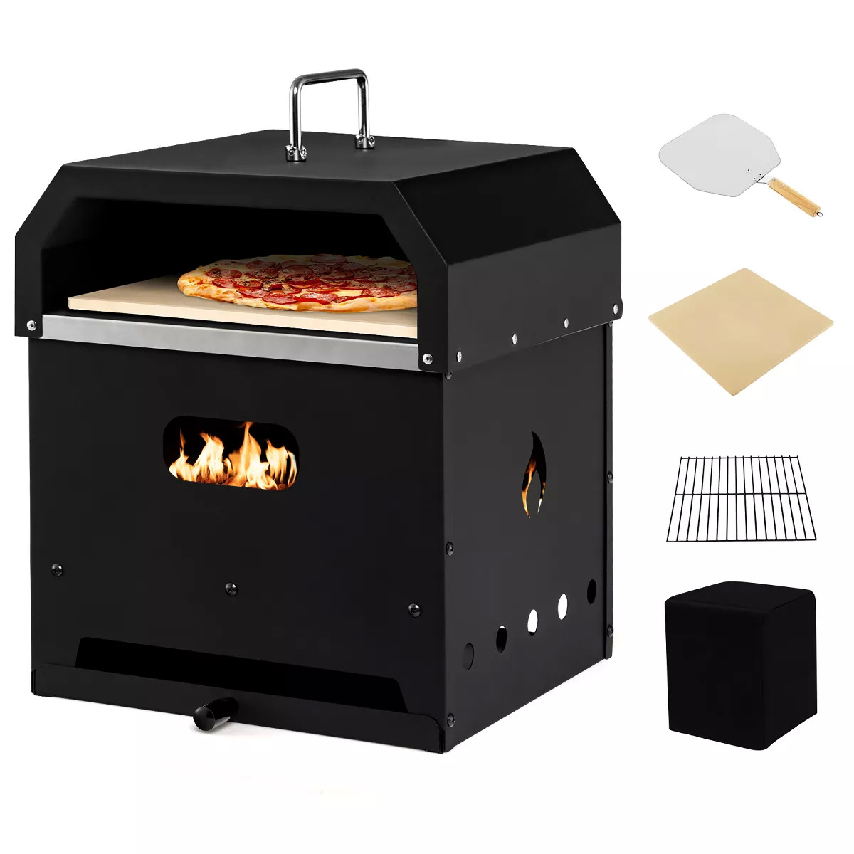 Costway 4-in-1 Multipurpose Outdoor Pizza Oven Wood Fired 2-layer Detachable Oven Target $95.99