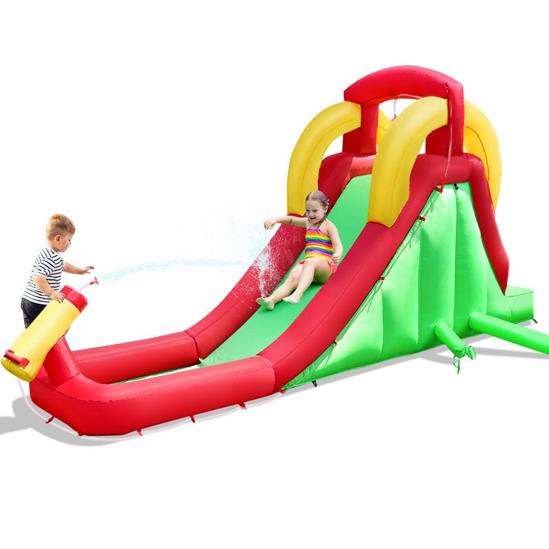 Costway Inflatable Kids Moonwalk Water Slide Bouncer w/ Water Gun and Climbing Wall $120 Free Shipping