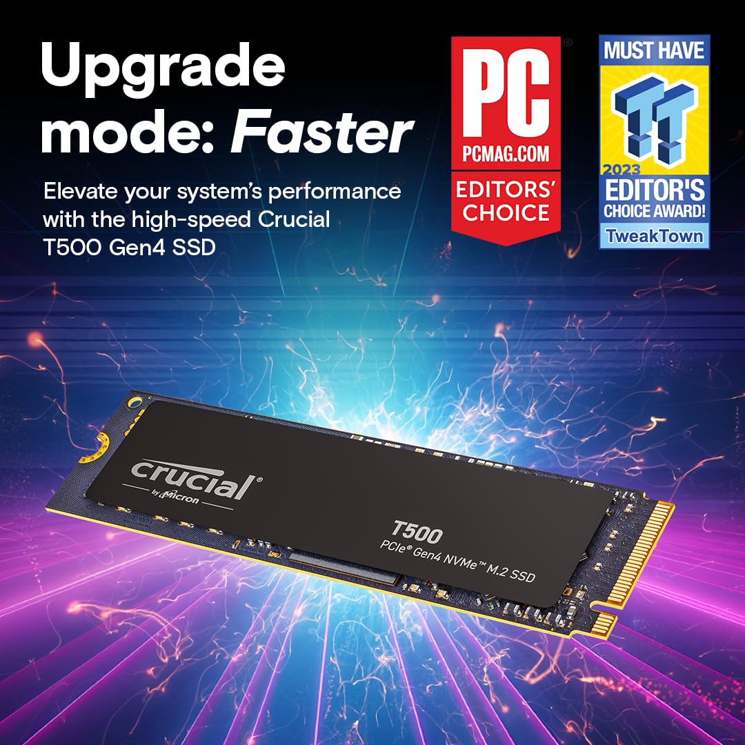 Crucial T500 1TB Gen4 NVMe M.2 CT1000T500SSD8 $72.49