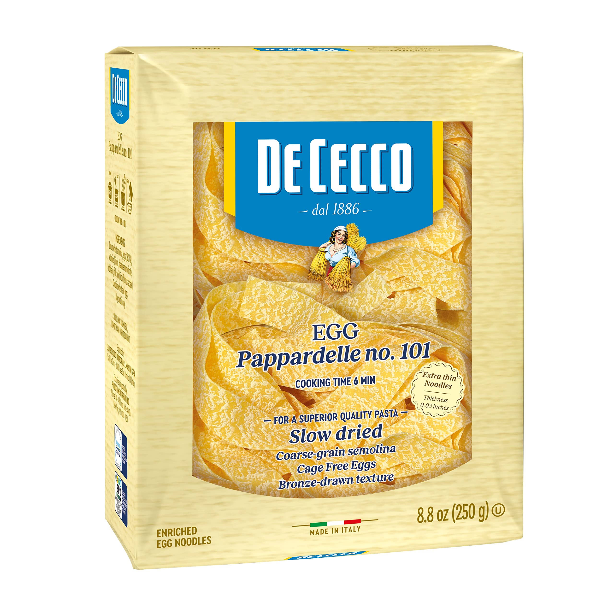 De Cecco Pasta, Egg Pappardelle, 8.8 Ounce $2.37 Free Shipping w/ Prime or on $35