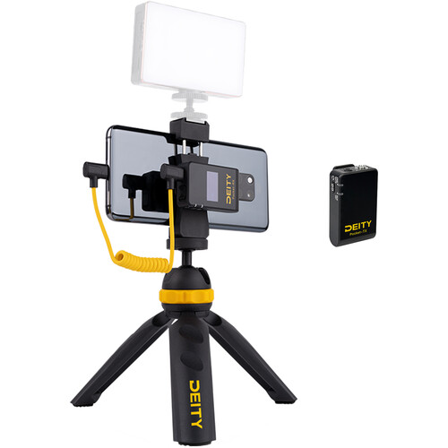 Deity Microphones Pocket Wireless Digital Microphone Mobile Kit with Tripod Smartphone Clamp 2.4 GHz, Black $99.99 B H D