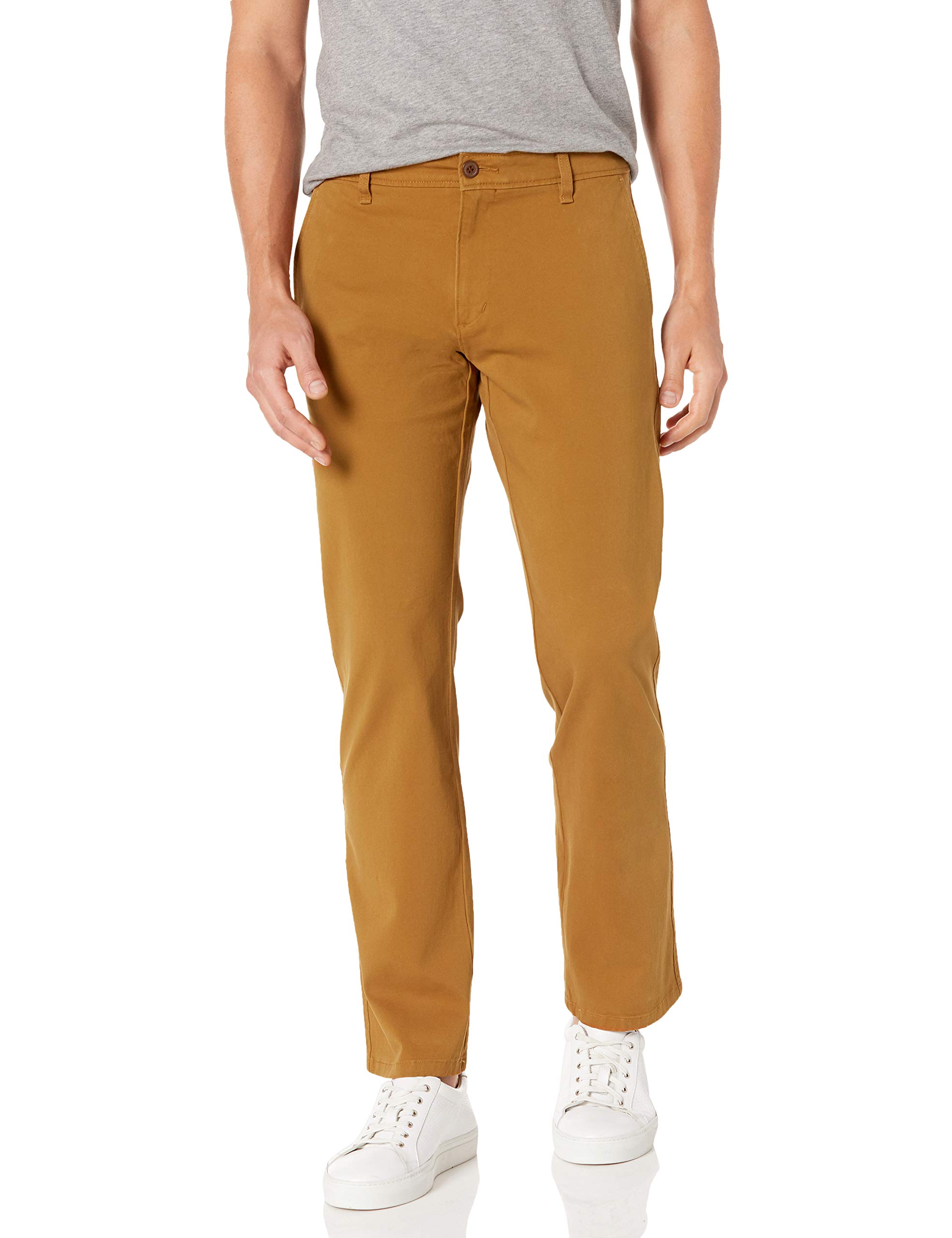 Dockers Mens Straight Fit Signature Lux Cotton Stretch Khaki Pants New British Khaki $15 Free Shipping w/ Prime or $35 