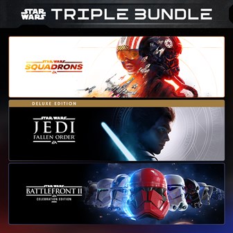 EA Star Wars Triple Bundle Squadrons, Battlefront II Celebration Edition Jedi Fallen Order Deluxe Xbox One/Series X S Di