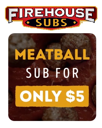 Firehouse Subs Medium Meatball Sub 4 Flavors $5 Online or via App