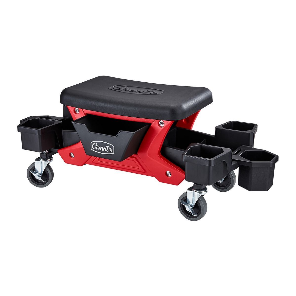 GRANTS Compact Car Mechanic Rolling Detail Seat w/ Cushion Parts Bins $54.95 HF over 20 off Free Store Pickup