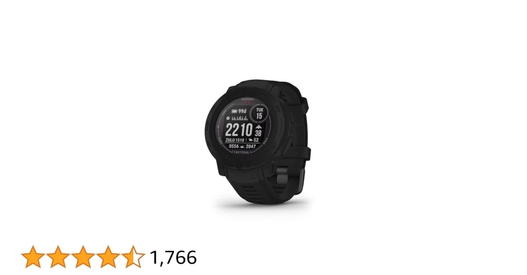 Garmin Instinct 2 Solar, Tactical-Edition, GPS Outdoor Watch, Solar Charging Capabilities, Multi-GNSS Support, Tracback Routing, Black - $339