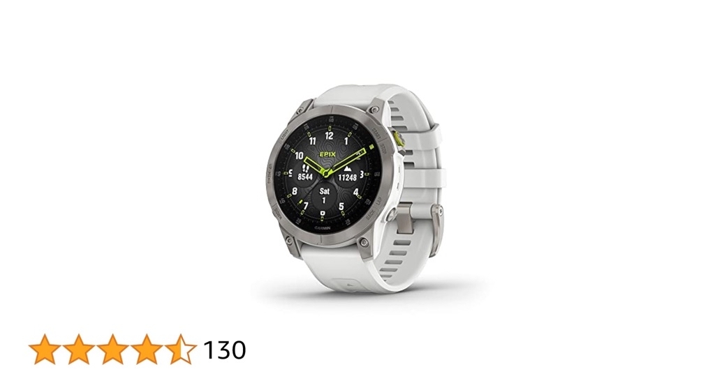 Garmin epix Gen 2, Premium active smartwatch, Health and wellness features, touchscreen AMOLED display, adventure watch with advanced features, white titanium - $599