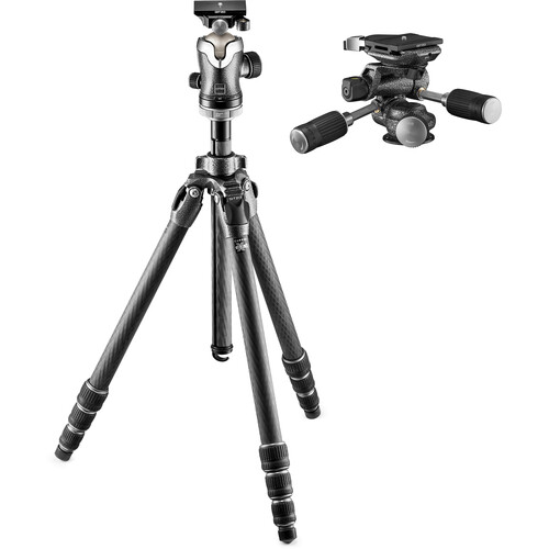 Gitzo GK2542-82QD Mountaineer Series 2 Carbon Fiber Tripod with Center Ball Head GHF3W 3-Way Fluid Head Special 50th Ann