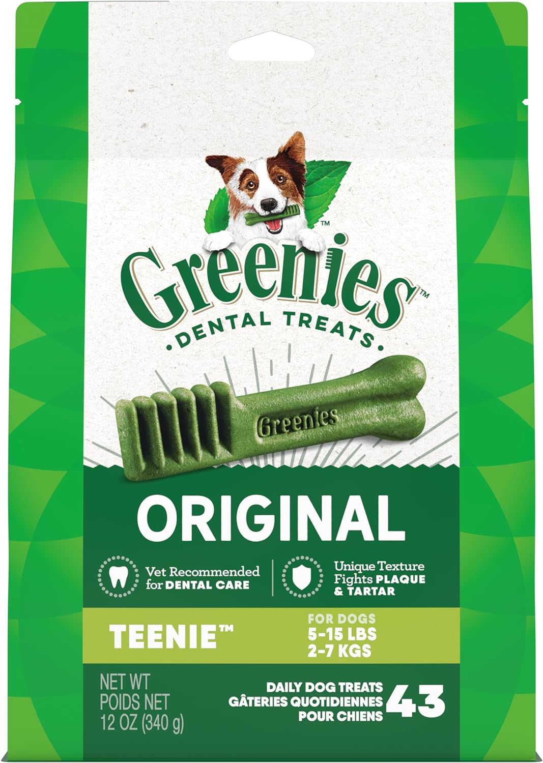 Greenies Original Teenie Natural Dental Care Dog Treats, 36 oz. Pack 130 Treats , pack of 2 $45.31