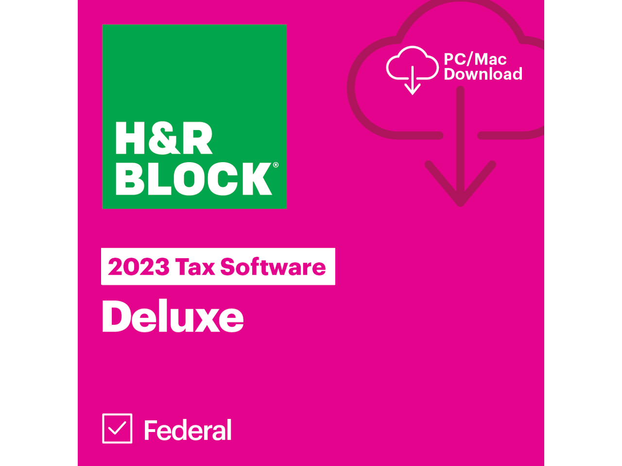 H R Block 2023 Deluxe Tax Software PC/Mac Digital Download, Various from $15 More