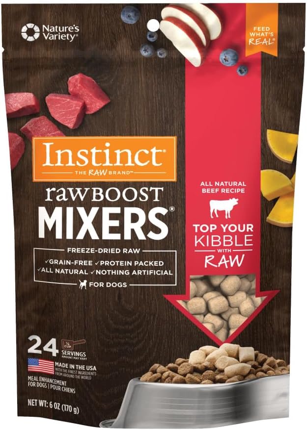 Instinct Row Boost Mixers Freeze-Dried Dog Food Topper 6-Oz Beef or Chicken $6.30 More w/ S S Free Shipping w/ Prime or