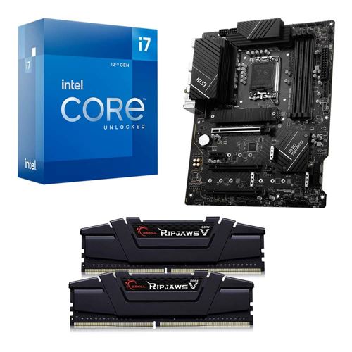 Intel Core i7-12700K, MSI Z790-P Pro WiFi DDR4, G.Skill Ripjaws V 16GB DDR4-3200 Kit, Computer Build Bundle YYMV $329.99