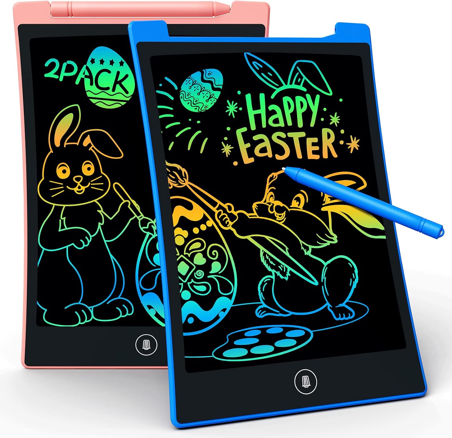 KOKODI Kids Toys 2 Pack LCD Writing Tablet, Colorful Toddler Drawing Pad Doodle Board Erasable, Educational Learning Toys Birthday Gifts for Boys Girls Age 3 4 5 6 7 8 B - $5