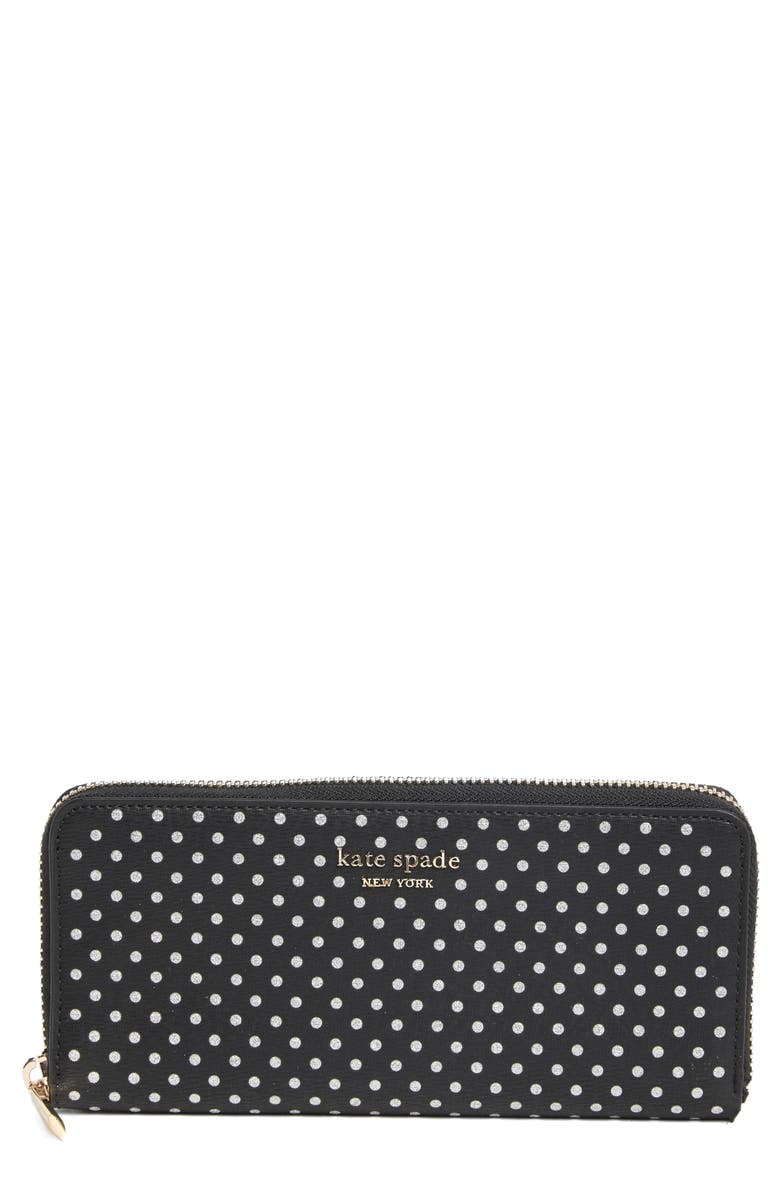 Kate Spade Spencer Metallic Dot Slim Continental Wallet Black Multi $34.96 Free Shipping on $89