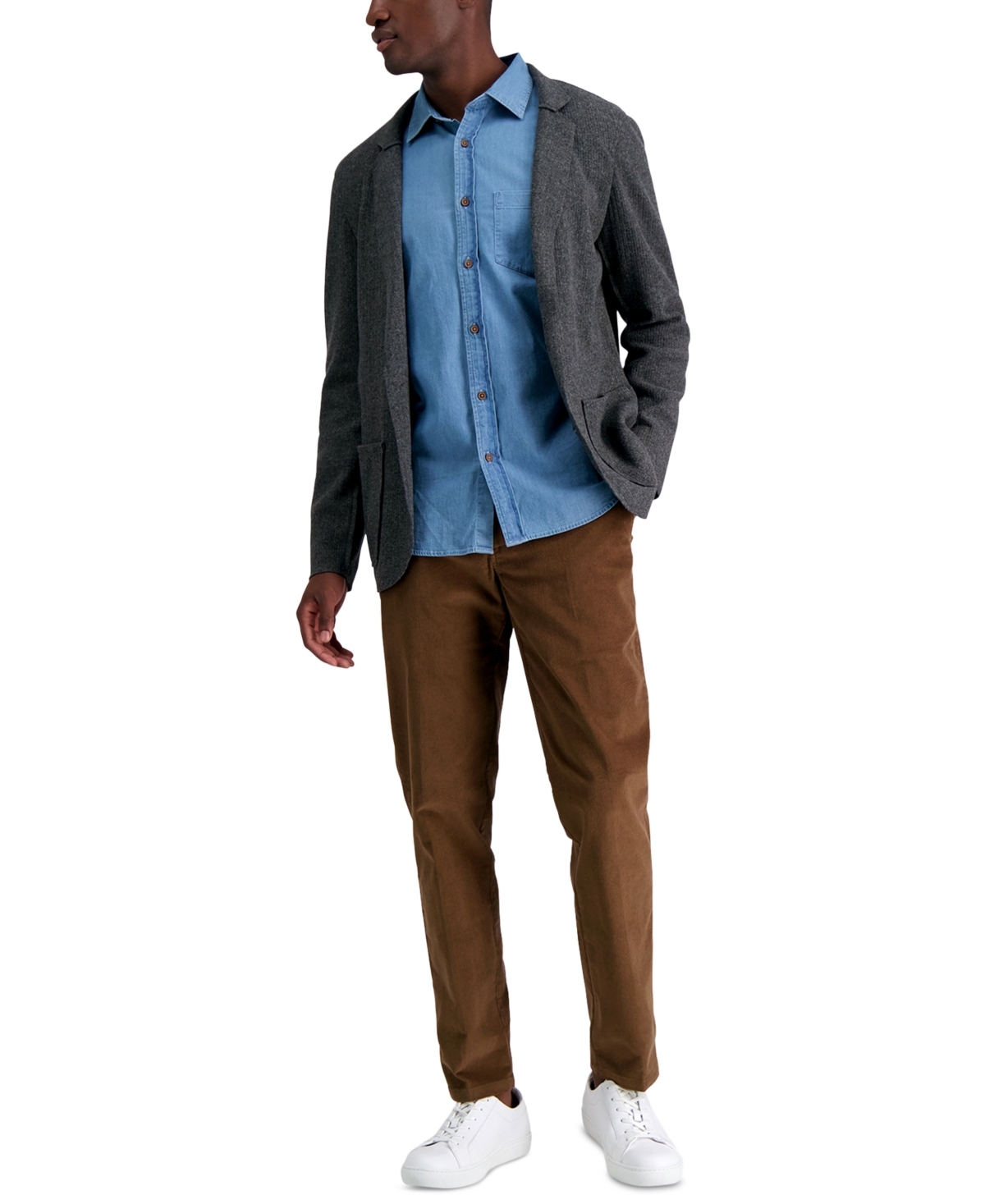 Kenneth Cole Reaction Mens Slim-Fit Stretch Corduroy Pants $19.99