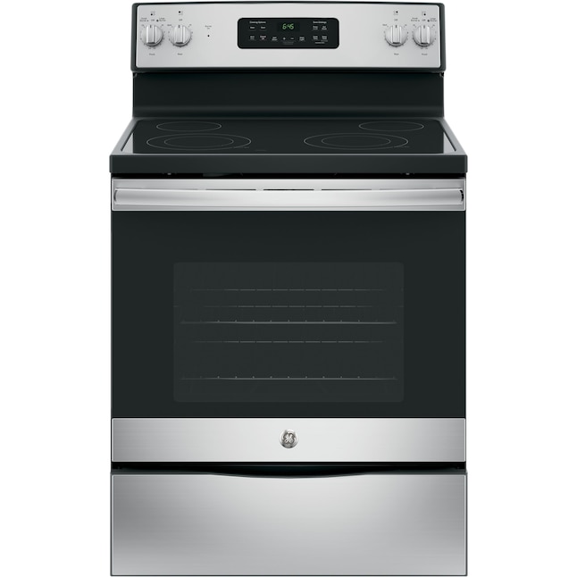 Lowes 30 GE Glass 4-Burners 5.3-Cu Ft Self-Cleaning Electric Range Stainless Steel $379.60 Free store pick up