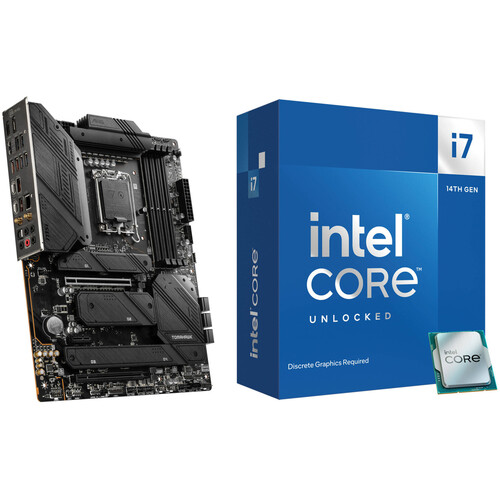 MSI Intel Core i7-14700KF 3.4 GHz 20-Core LGA 1700 Processor MSI MAG Z790 TOMAHAWK WIFI LGA 1700 ATX Motherboard Kit $56