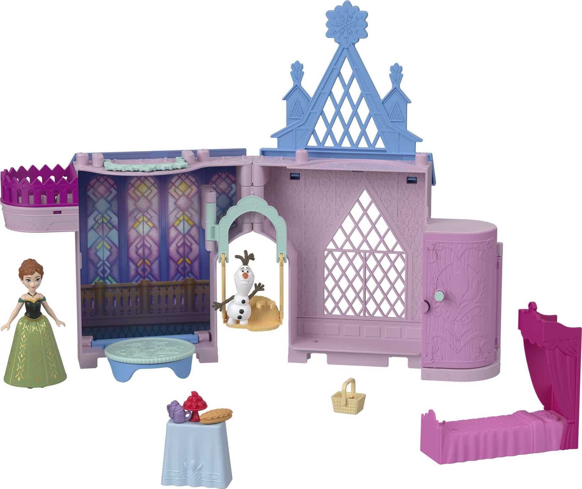 Mattel Disney Frozen Anna Doll House Stackable Castle, Small Doll, Olaf Figure 7 Accessories $15.99 Free Shipping w/ Pri