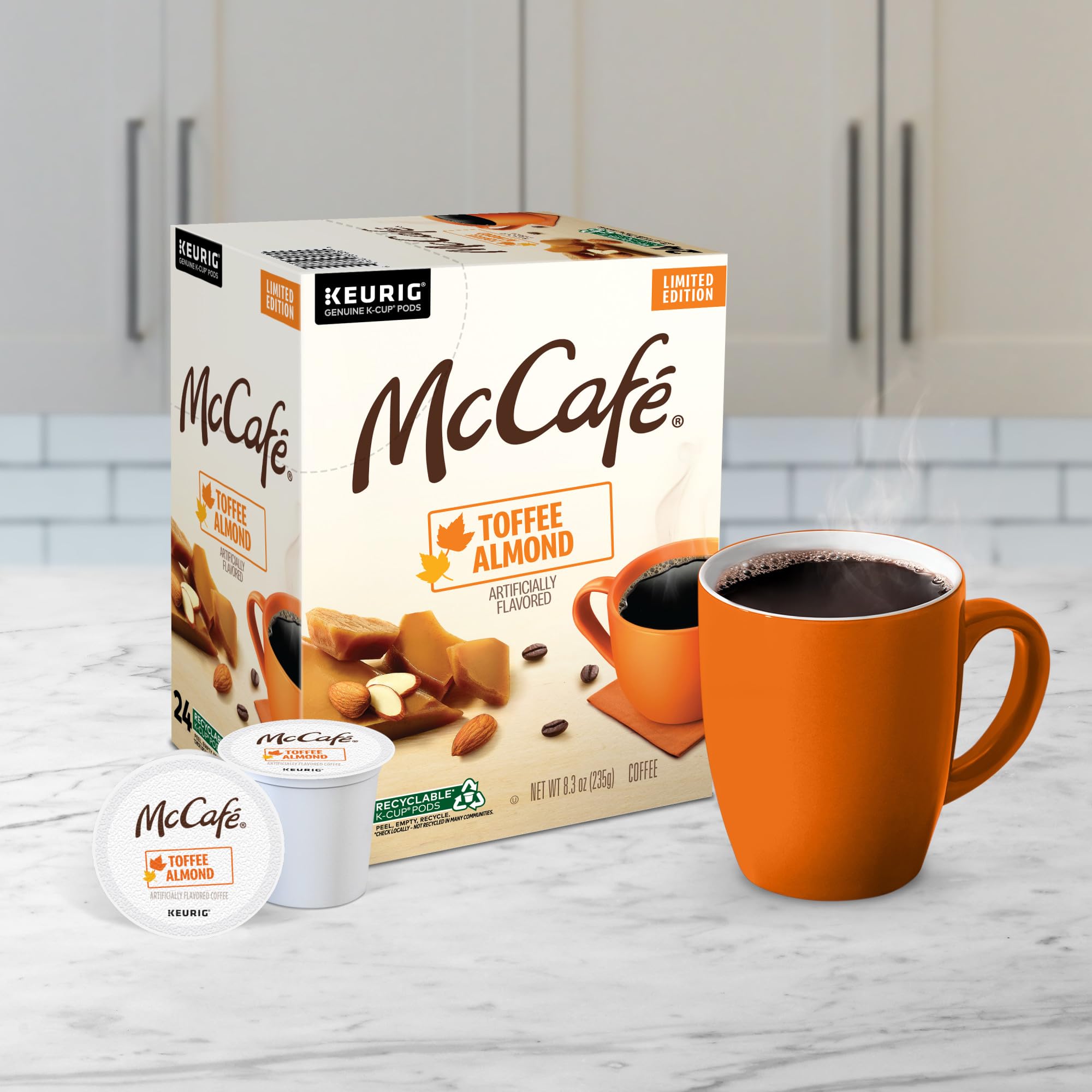 McCafe Toffee Almond Coffee, Keurig Single Serve K-Cup Pods, 96 Count 4 Packs of 24 $29.99 Amazon Free Prime Shipping