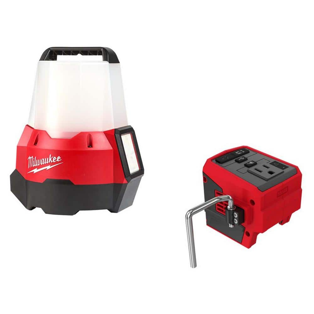 Milwaukee M18 18-Volt 2200 Lumens Cordless Radius LED Compact Site Light with Flood Mode and M18 Compact Inverter $149