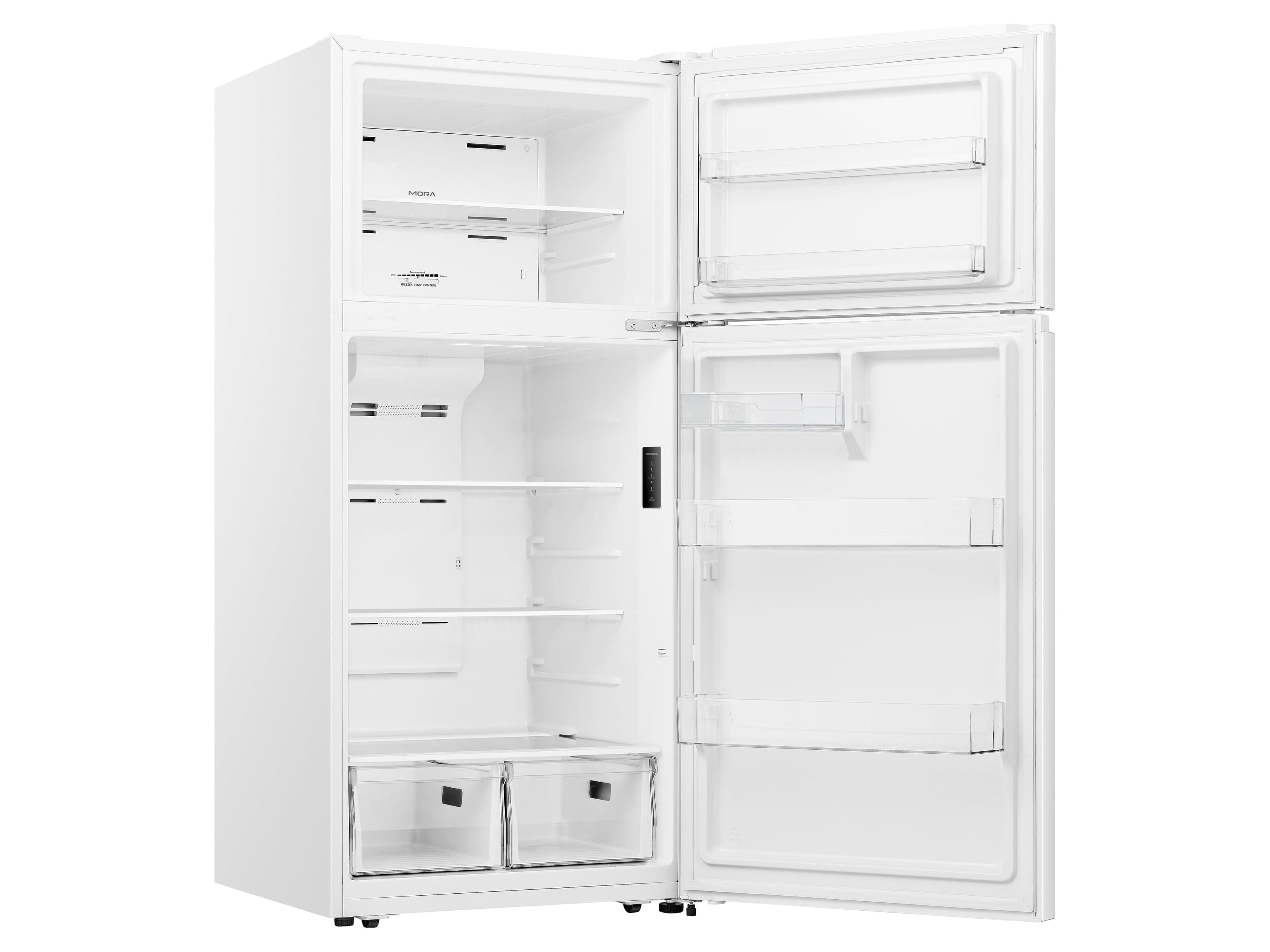 Mora 18 CF Top Mount Freezer Refrigerator- White Price rolled back to $348 Shipping $49.97