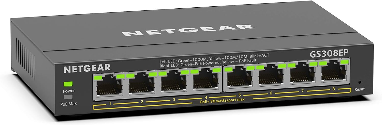 NETGEAR 8-Port PoE Gigabit Ethernet Plus Switch GS308EP $60 Free Shipping