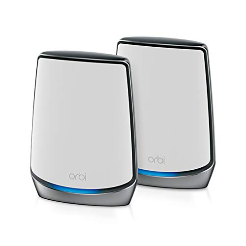 NETGEAR Orbi Whole Home Tri-band Mesh Wi-Fi 6 System RBK853 Router with 2 Satellite Extenders, Coverage Up to 7,500 Squa