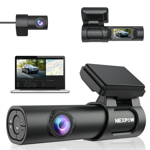 NEXPOW 4K Dash Cam w/ Front 1080p Rear, Built-in GPS, 24Hr Parking Monitor $40 Free Shipping