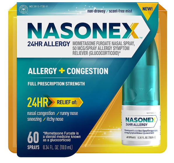 Nasonex 24 Hour Allergy Nasal Spray, 60 Sprays, $4.5 AC $11.70