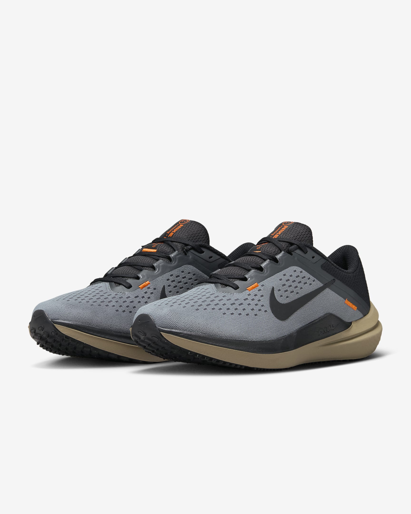 Nike Mens Air Winflo 10 Running Shoes Smoke Grey/Safety Orange/Khaki/Black $54.75 Free Shipping