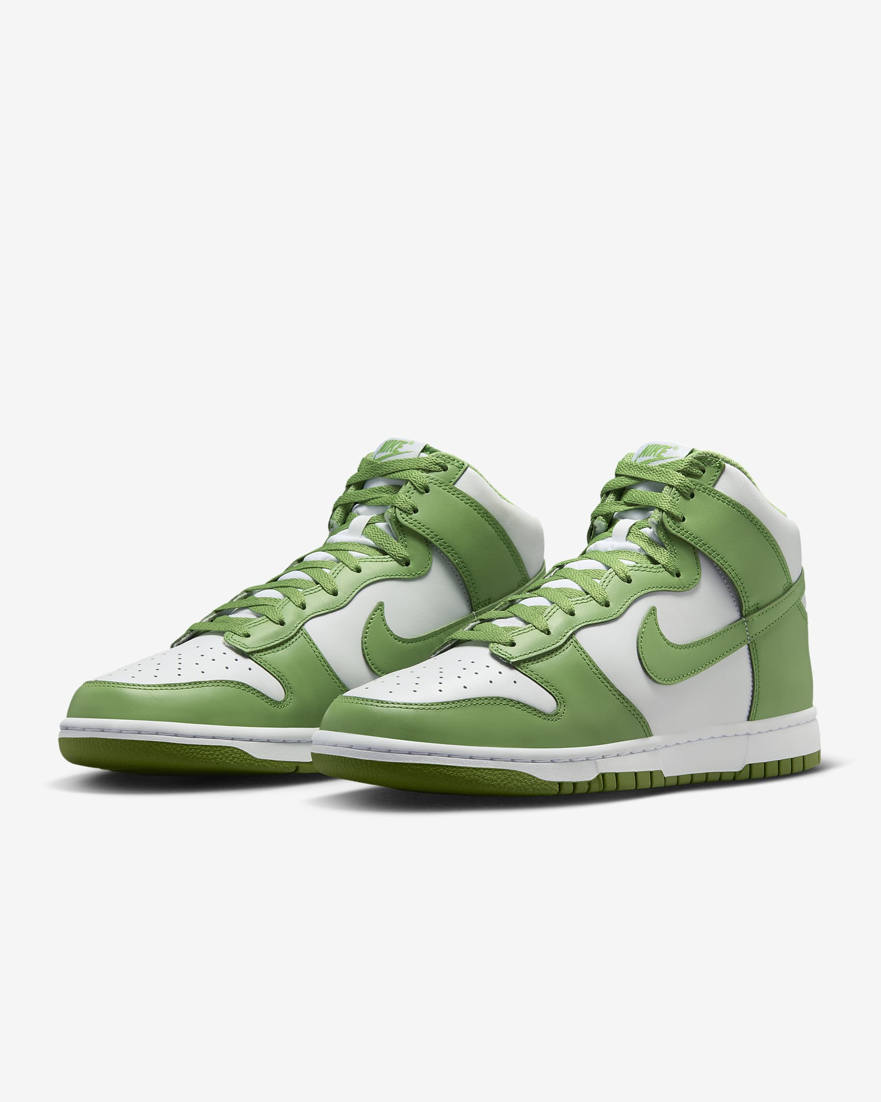 Nike Mens Dunk High Retro Shoes White/Chlorophyl $104 Free Shipping