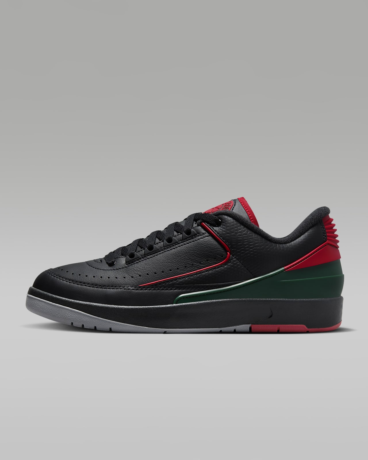 Nike Mens Jordan 2 Low Origins Shoes Black/Red/Fir $66.38 Free Shipping