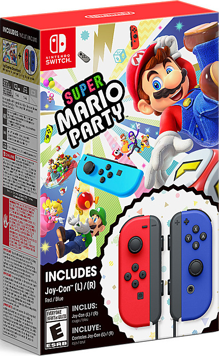 Nintendo Switch Super Mario Party Digital Download Red Blue Joy-Con Bundle $79 Free Shipping