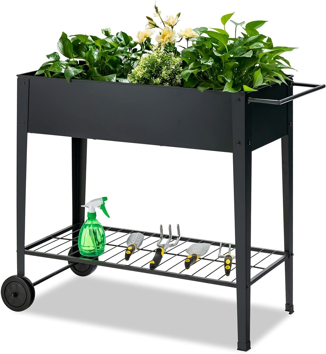 Outdoor Elevated Planter Box Raised Garden Bed with Wheels $53.95 Free Shipping