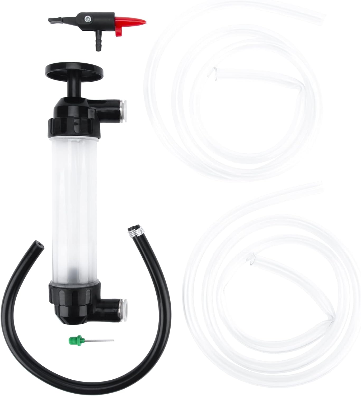 Performance Tool W1156 Grip Clip Transfer Pump/ Siphon Fluid Transfer Pump Kit for Water, Oil, Liquid, and Air, Black/Cl