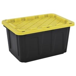 Performax Industrial 27-Gallon Black Storage Tote with Snap-On Lid - $6.98