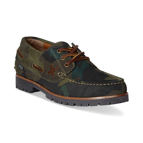 Polo Ralph Lauren Mens Ranger Suede Boat Shoes Camo Olive $65.80 Free Shipping