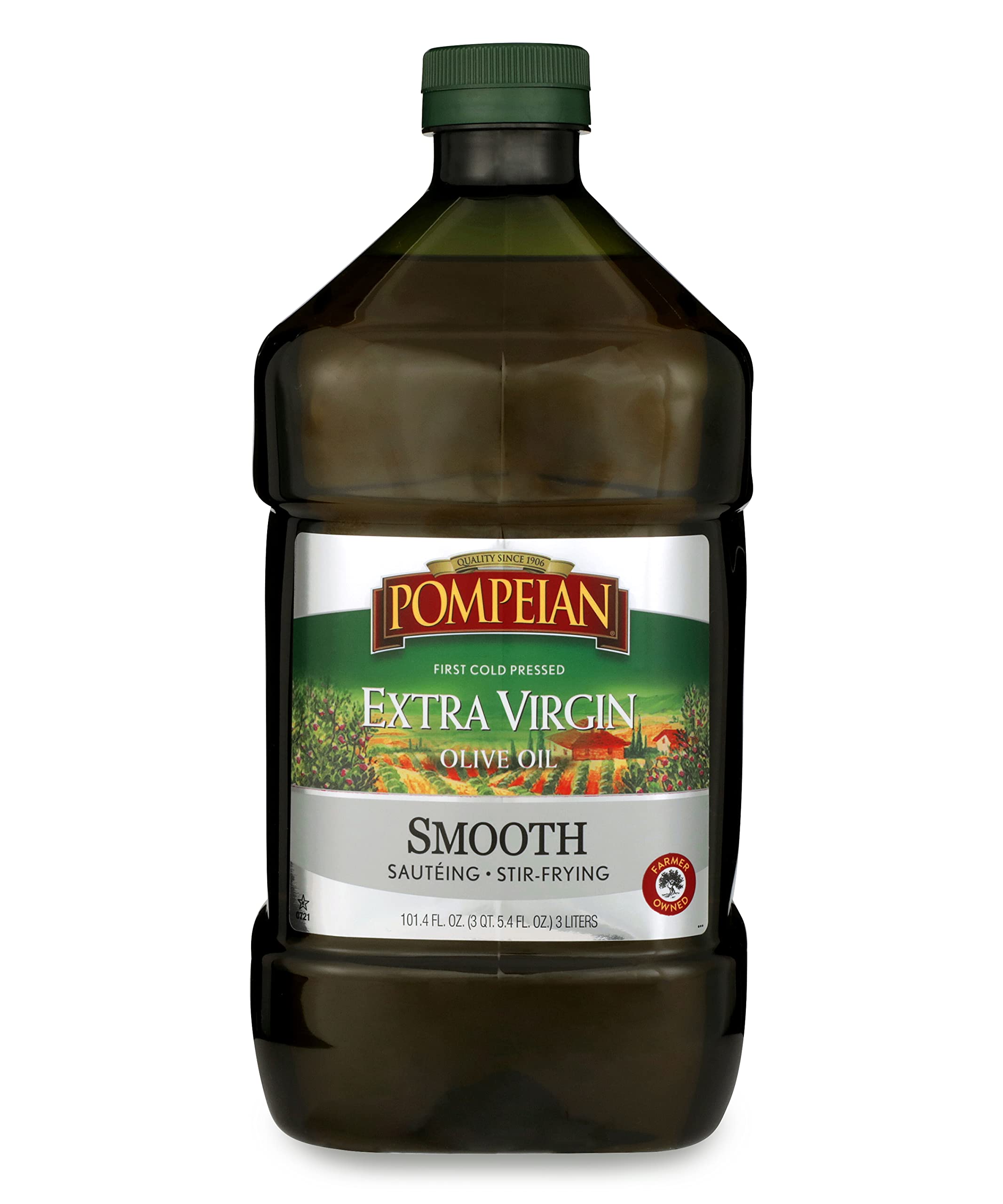 Pompeian Smooth Extra Virgin Olive Oil, First Cold Pressed, Mild and Delicate Flavor, Perfect for Sauteing and Stir-Fryi