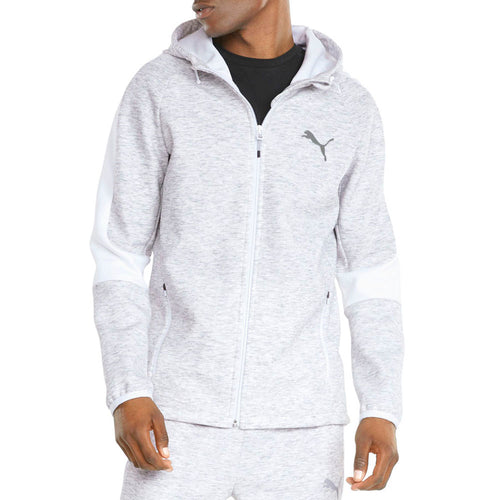 Puma Mens Evostripe Slim Fit Full Zip Hoodie White $19.95 Free Shipping