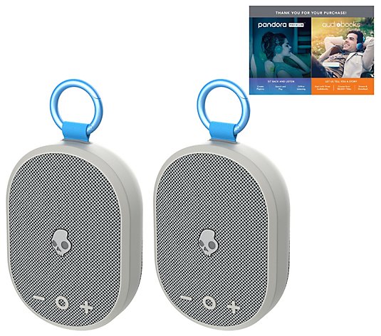 QVC set of 2 Skullcandy Kilo Bluetooth speakers gray $49.98